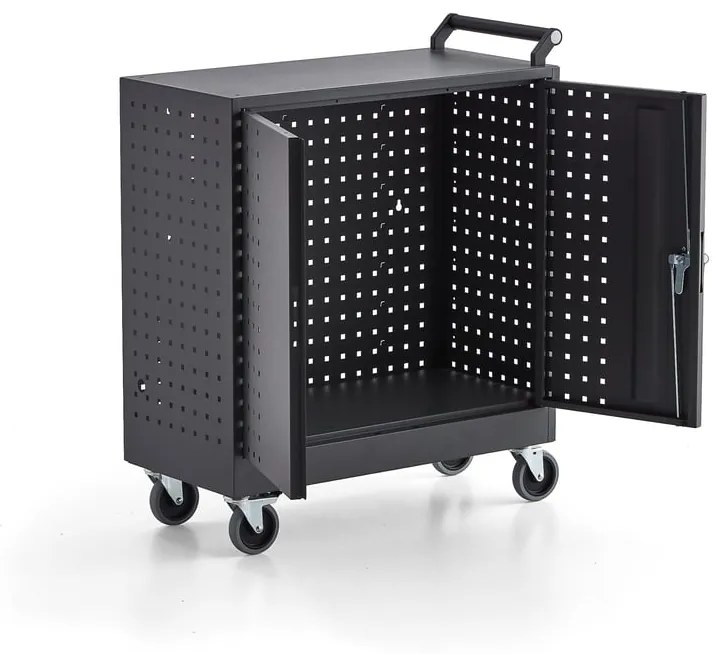 Skrinka na náradie PROVIDE, s kolieskami 835x760x350 mm, tmavošedá