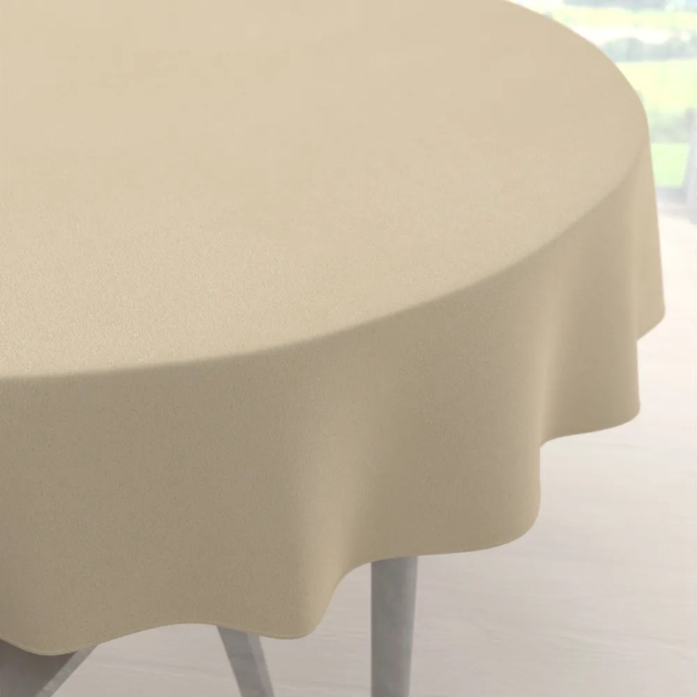 Biante Dekoračný okrúhly obrus BKU-108 Krémovo béžový Ø 140 cm