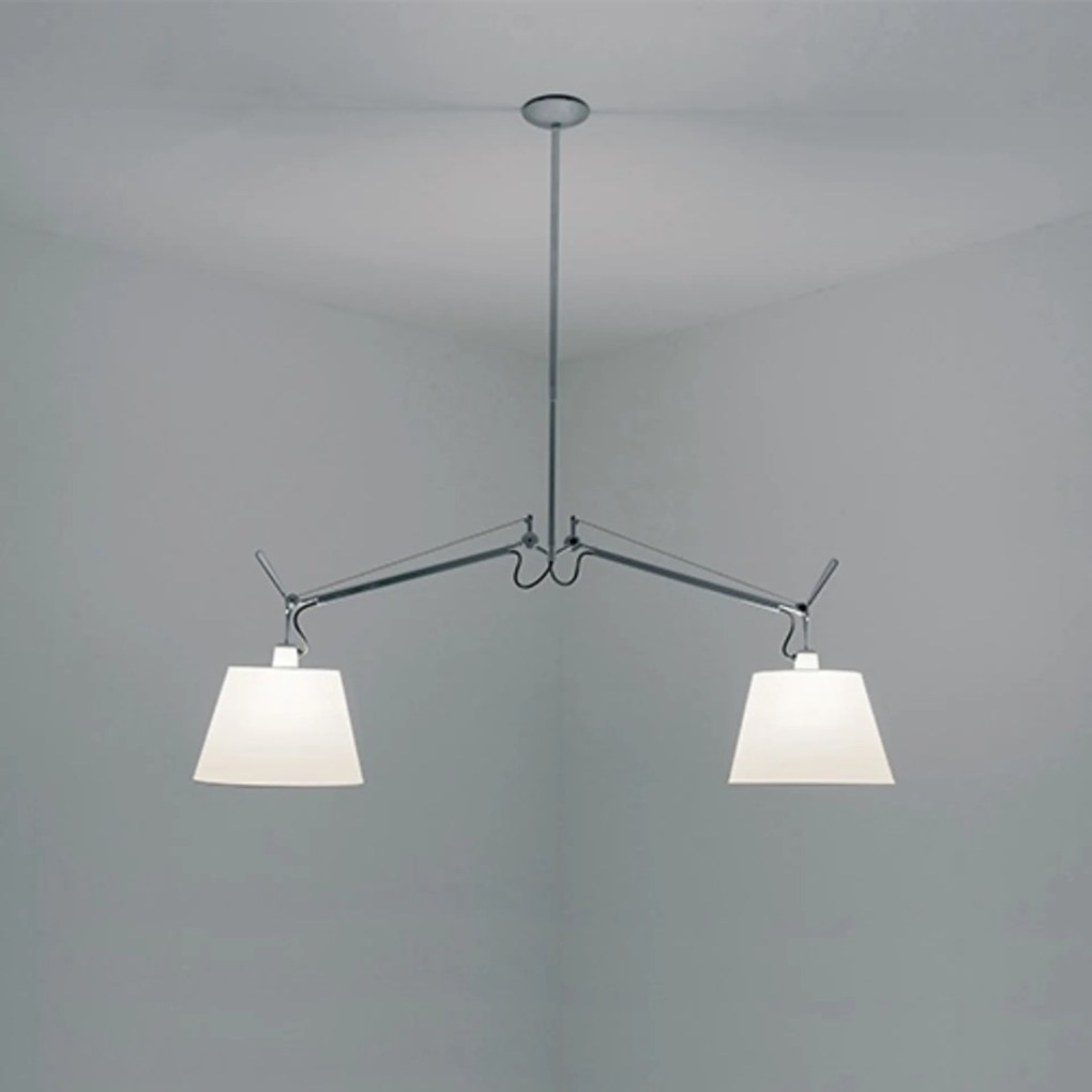 Artemide Tolomeo závesné svietidlo bez tienidla, hliník, 2x E27, 130cm