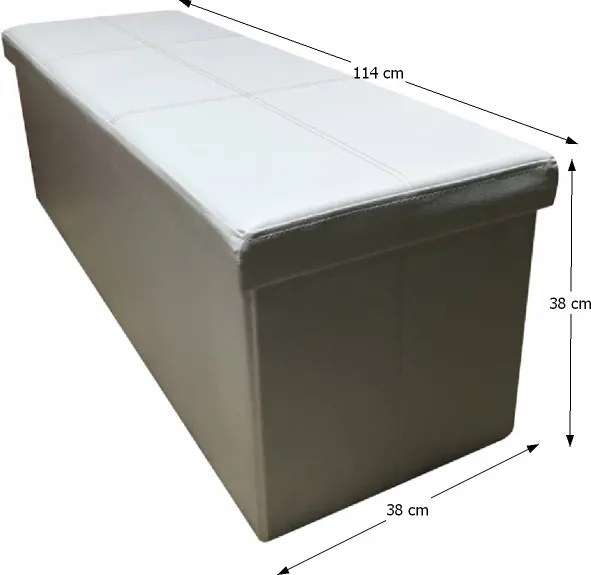 Skladacia taburetka s úložným priestorom Zamira - biela