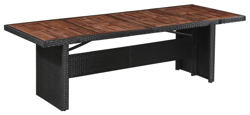 vidaXL Záhradný stôl 240x90x74 cm, polyratan a akáciový masív