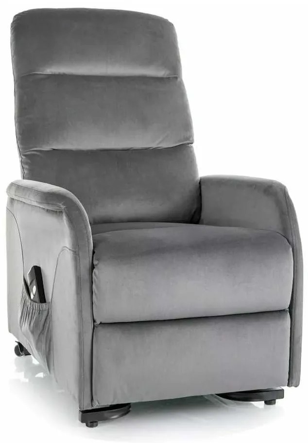 Polohovacie kreslo Kronos Velvet, sivá