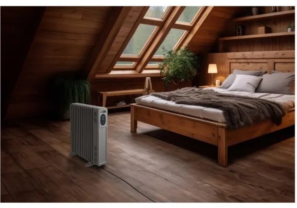 Sencor - Olejový ohrievač s 13 rebrami 1000/2500W/230V biely + diaľkové ovládanie