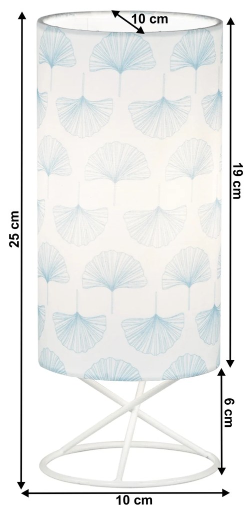 Stolná lampa, kov/biele textilné tienidlo, AVAM