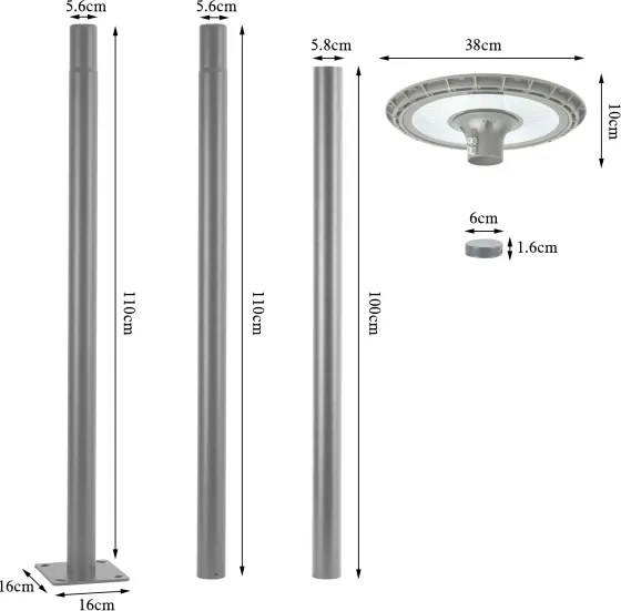 BRILAGI - LED vonkajšia pouličná lampa URBANSPARK LED/120W/230V šedá IP65