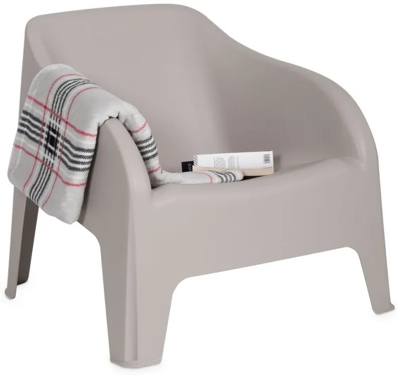 PETRA ARMCHAIR plastové kreslo, sivé