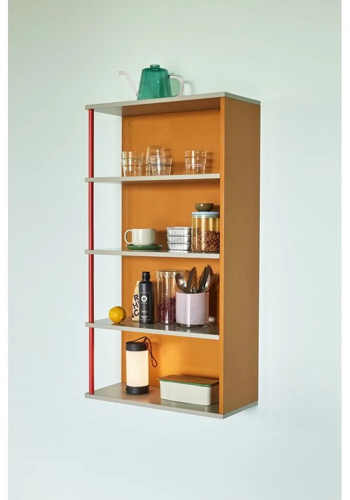 Oranžová nástenná knižnica z jaseňového dreva 60x109 cm Apollo – Hübsch