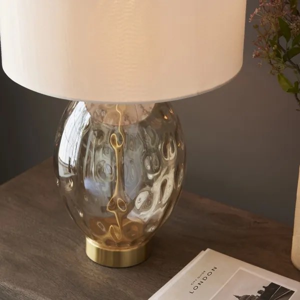 Endon 101150 - Stmievateľná stolová lampa ERIN 1xE27/10W/230V biela/dymovo-béžová