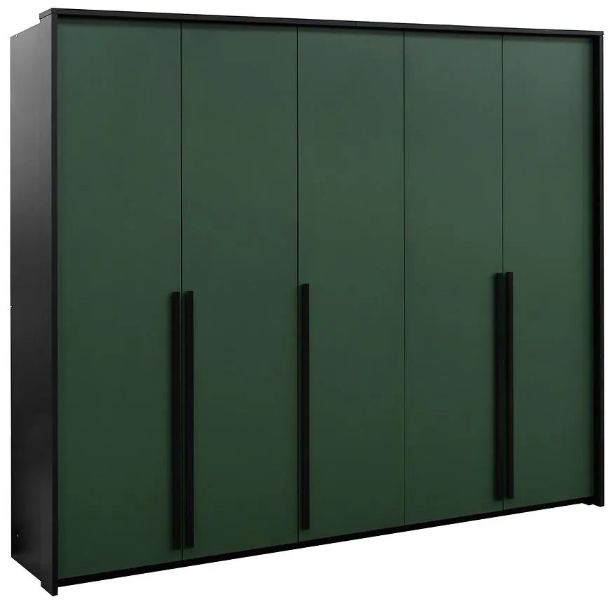 Skriňa Genua 255 zelená/čierna