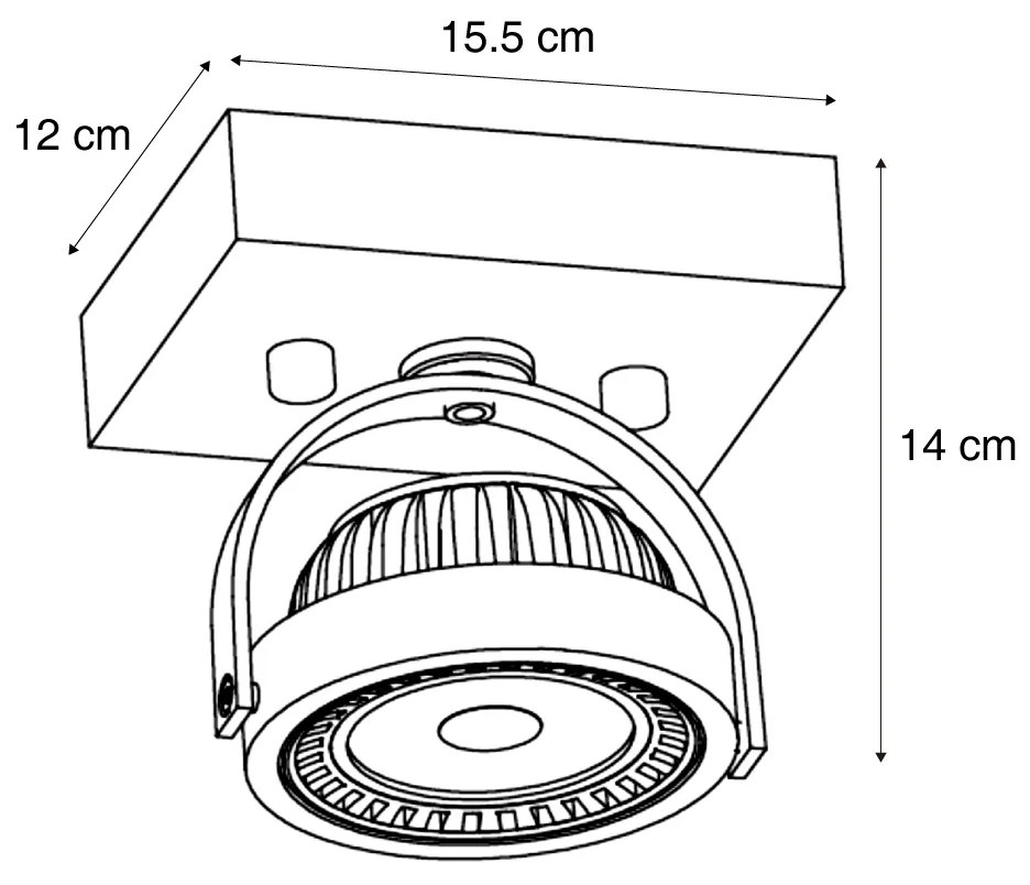 Moderné prisadené bodové svietidlo čierne vrátane stmievateľnej LED - Apollo