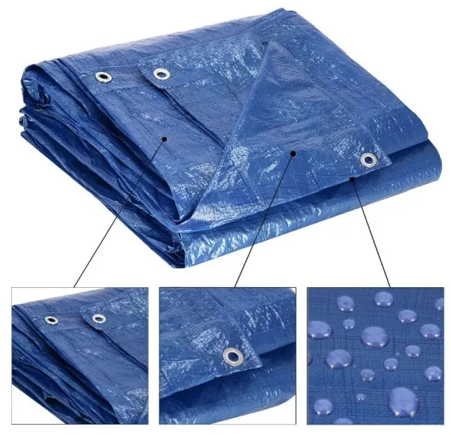 SPRINGOS Krycia plachta s okami 3x5 m, 60g PE, modrá SPRINGOS PROTECT