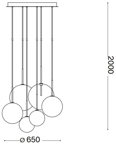 Ideal Lux - LED Luster na lanku EQUINOXE 6xG4/2W/230V pr. 65 cm mosadz/číra