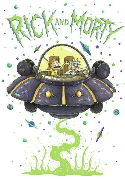 Umelecká tlač Rick & Morty - Vesmírna loď, (26.7 x 40 cm)