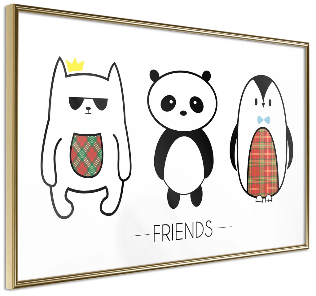 Artgeist Plagát - Friends [Poster] Veľkosť: 30x20, Verzia: Zlatý rám s passe-partout