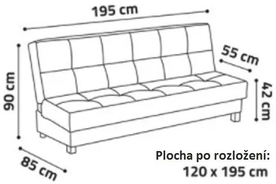 Rozkladacia pohovka Endono III, hnedá