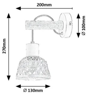 Rabalux 71025 - Nástenné svietidlo RATTAN 1xE27/15W/230V ratan