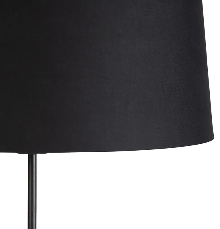 Stojaca lampa čierna s čiernym tienidlom 45 cm nastaviteľná - Parte