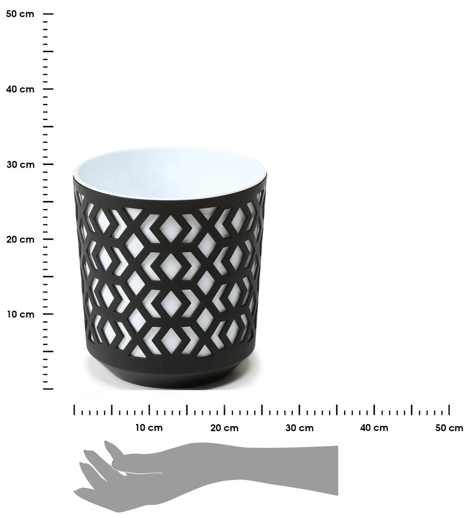 PLASTOVÝ KVETINÁČ ETNIC 27X25 CM ČIERNA