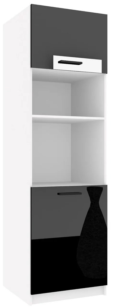 Vysoká kuchynská skrinka Belini pre vstavanú rúru 60 cm čierny lesk  INF SSP60/1/WT/B/0/B1