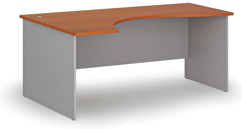 Ergonomický kancelársky písací stôl PRIMO GRAY, 180x120 cm, ľavý, sivá/čerešňa