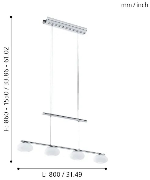 Eglo 96528 - LED Stmievateľný luster na lanku ALEANDRO 1 4xLED/4,5W/230V