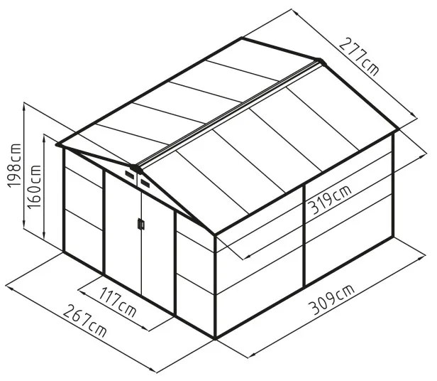 G21 Záhradný domček G21 GAH 884 - 277 x 319 cm, zelený