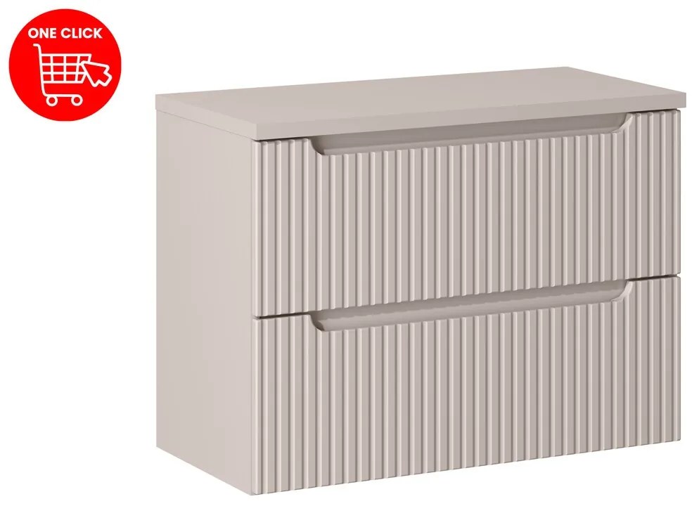 Závesná skrinka pod umývadlo Nova Cashmere II s doskou 80 cm kašmír