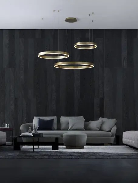 Moderný luster Motif 250 zlatá s diaľkovým ovládaním