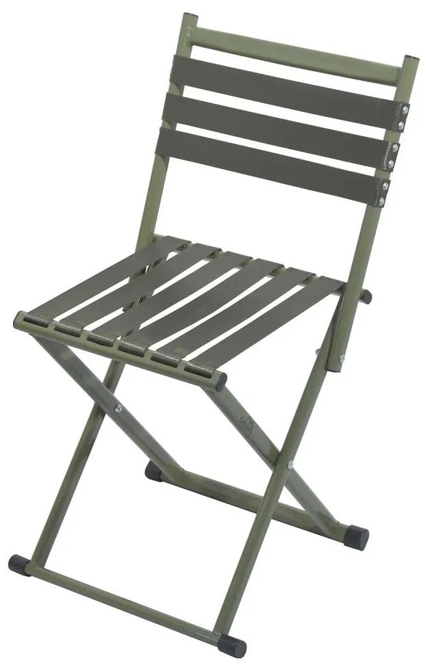 Skladacia kempingová stolička s operadlom zelená