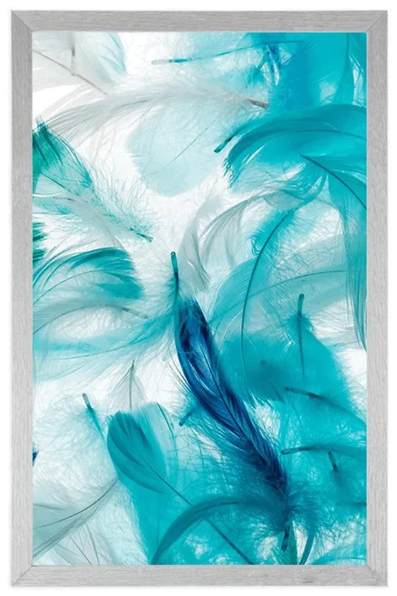 Plagát zelené pierka - 30x45 silver