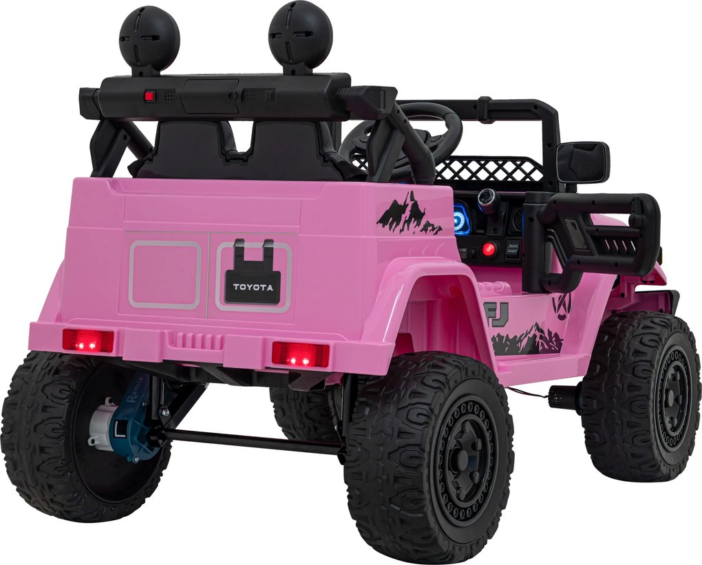 Ramiz Toyota FJ Cruiser pre deti ružová + diaľkové ovládanie + pohon 4x4 + LED audio + EVA + pomalý štart