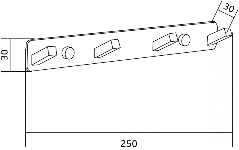 Mexen príslušenstvo, Vešiak na uteráky 4-háčiky, čierna, 709174-70
