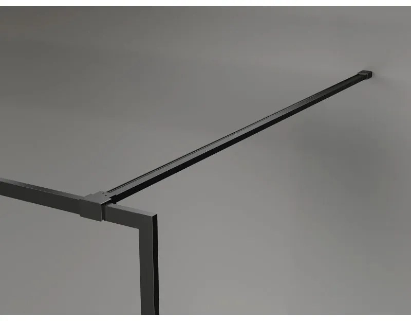 Mexen Kioto-F, sprchová zástena s rámom 140 x 202 cm, 8 mm číre sklo, čierny profil, 800-140-104-70-00