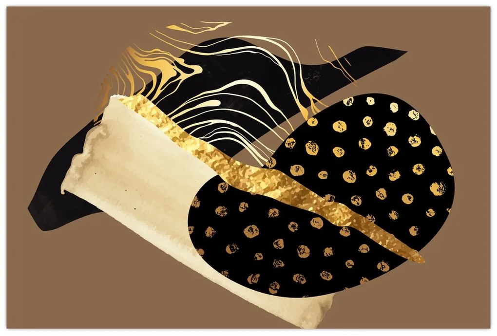 Obraz - Abstrakcia golden brown N⁰1 (90x60 cm)