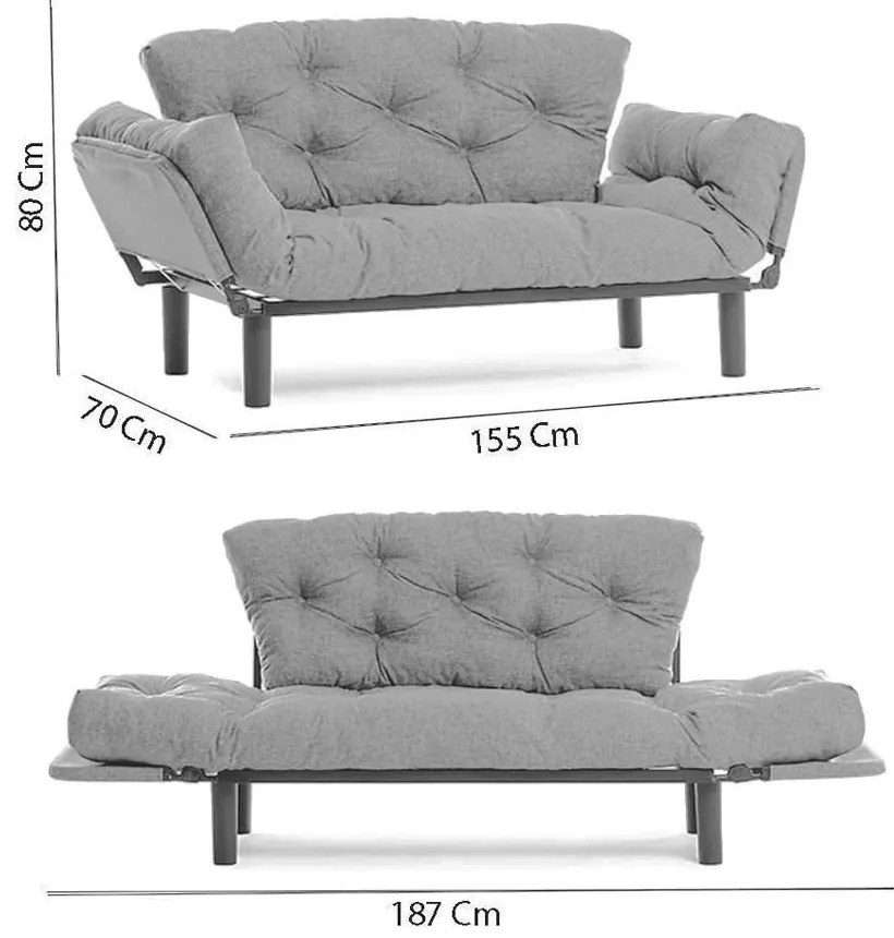 Dvojmiestna rozkladacia pohovka Nitta 155 cm viacfarebná