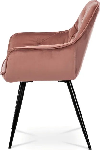 Jedálenská stolička zamatová, ružová DCH-421 PINK4