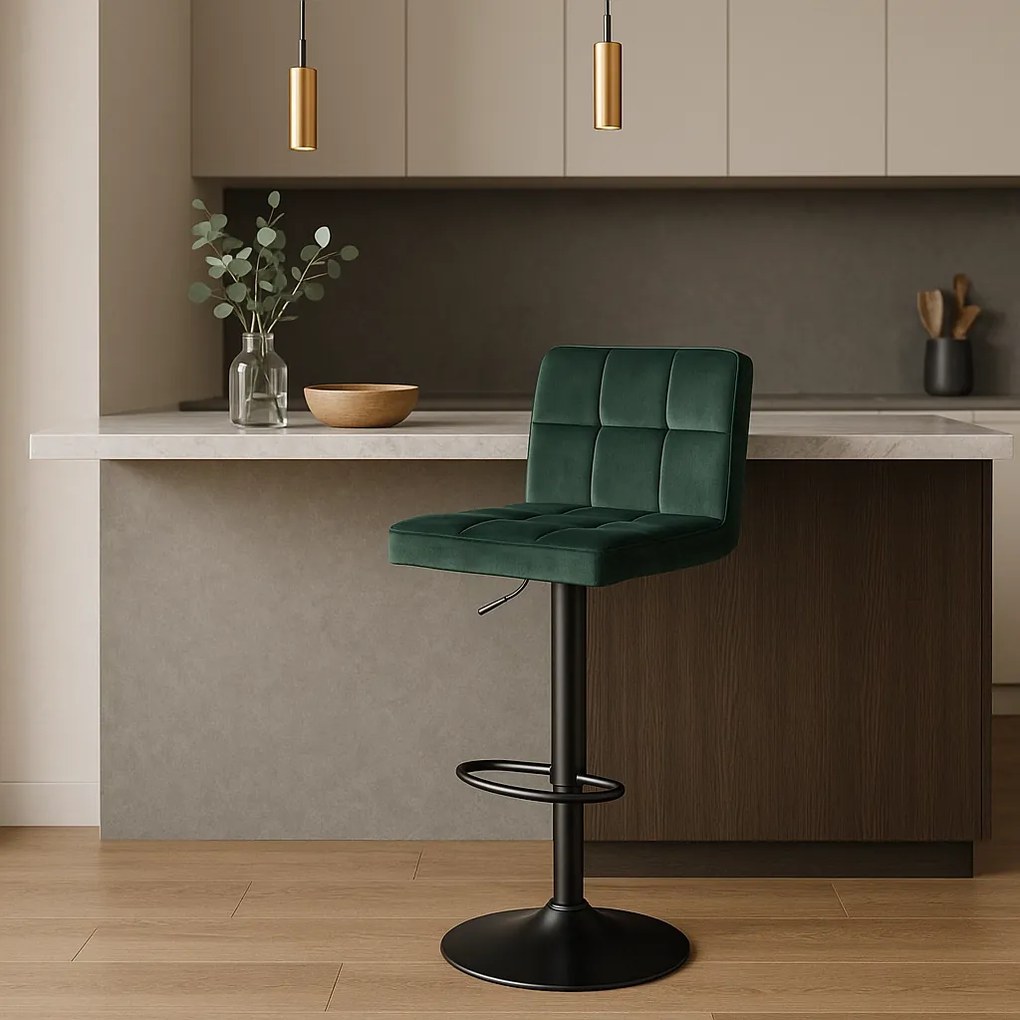 PROXIMA.store - Čalúnená barová stolička NERO FARBA: zelená