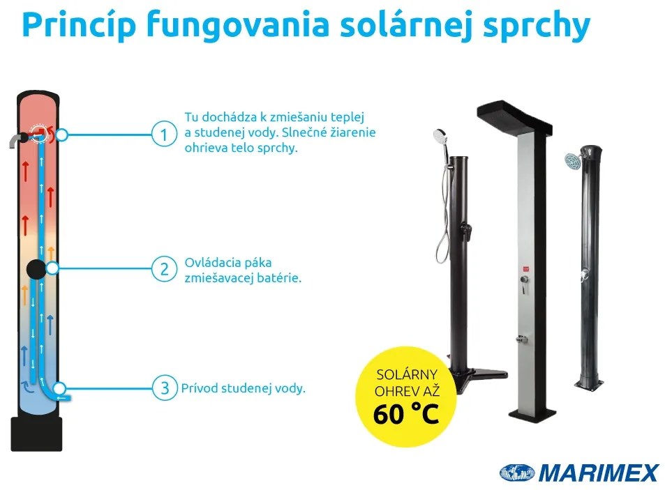 Marimex | Solárna sprcha UNO 35 l hliníková s LED svetlom | 10992055