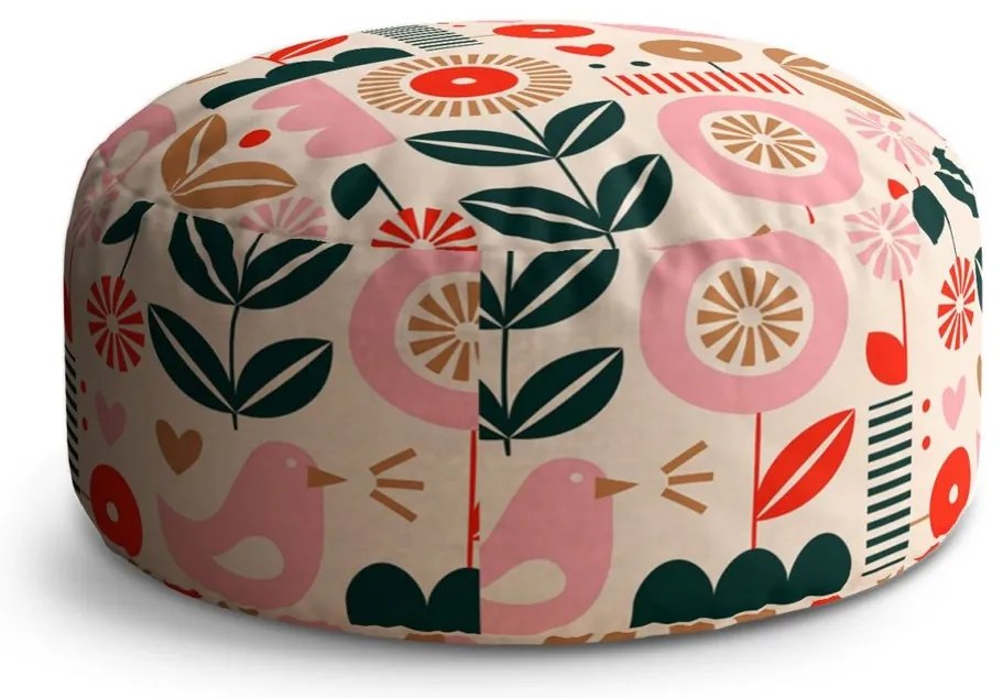 Taburet Circle retro folklór, farebná