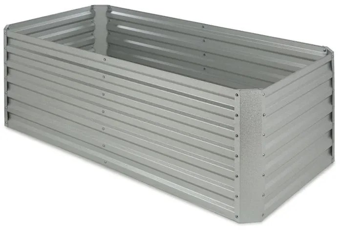 Blumfeldt High Grow Straight, vyvýšený záhon, 180 x 60 x 90 cm, 970 l, oceľ, pozinkovaný, strieborný