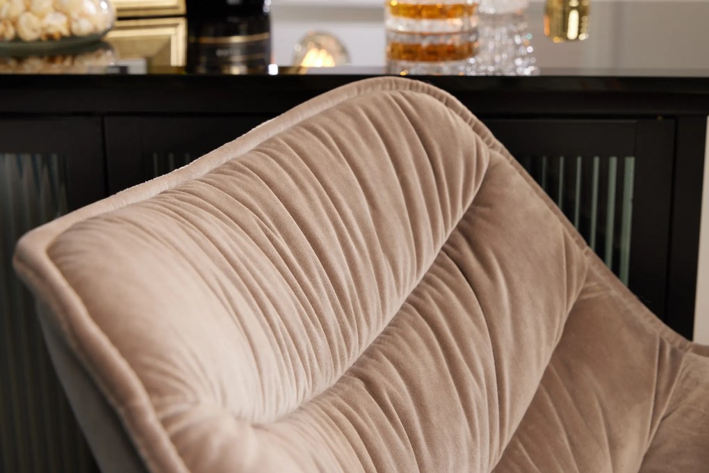 Barová stolička Holandská komfortná velvet champagne