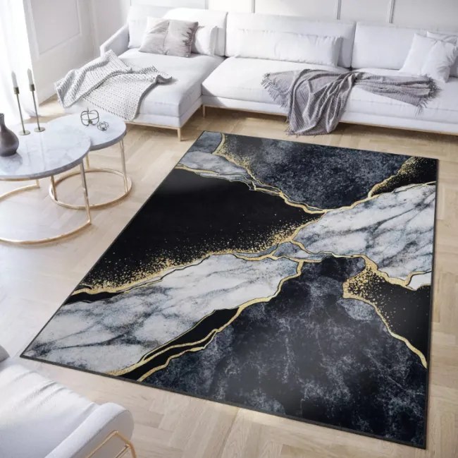 Koberec CRYSTAL PRINT CR-7 sivý / zlatý