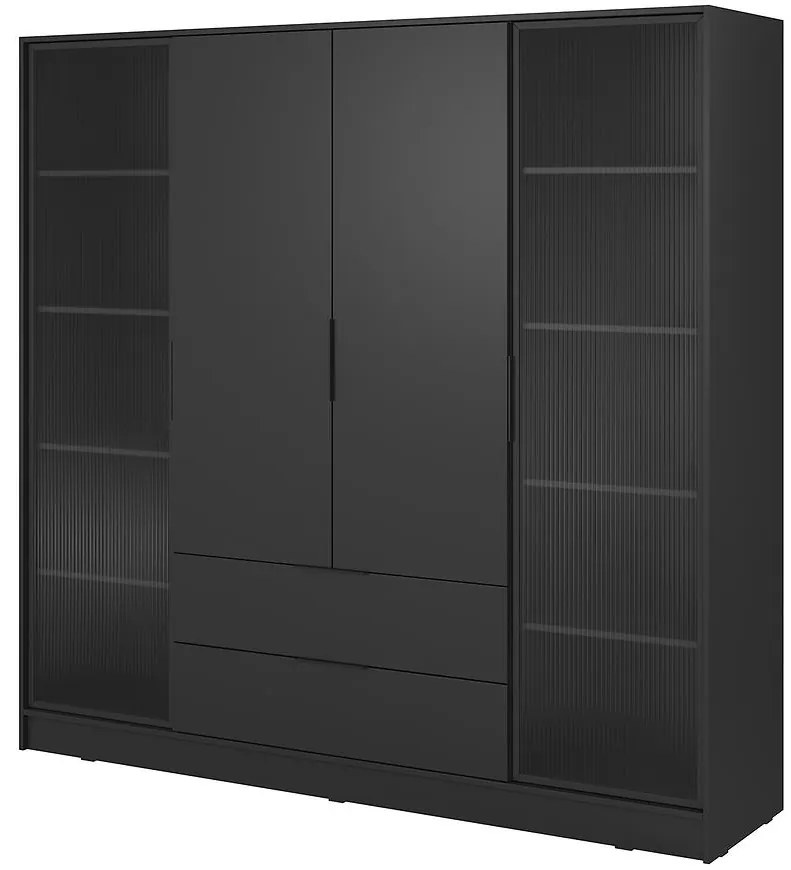 Skriňa Kelly 4D RD čierna s LED