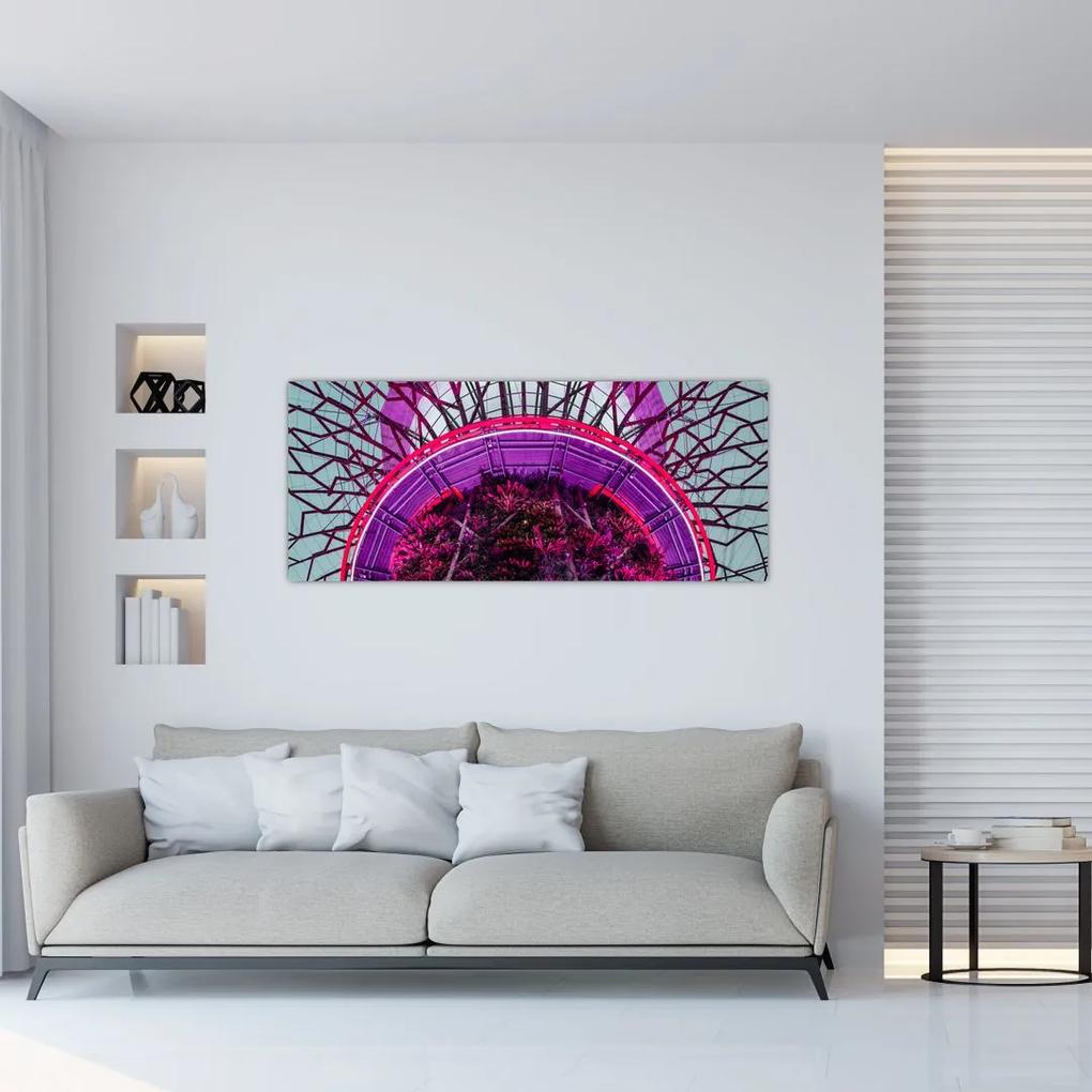 Abstraktný obraz - fialové vetvy (120x50 cm)