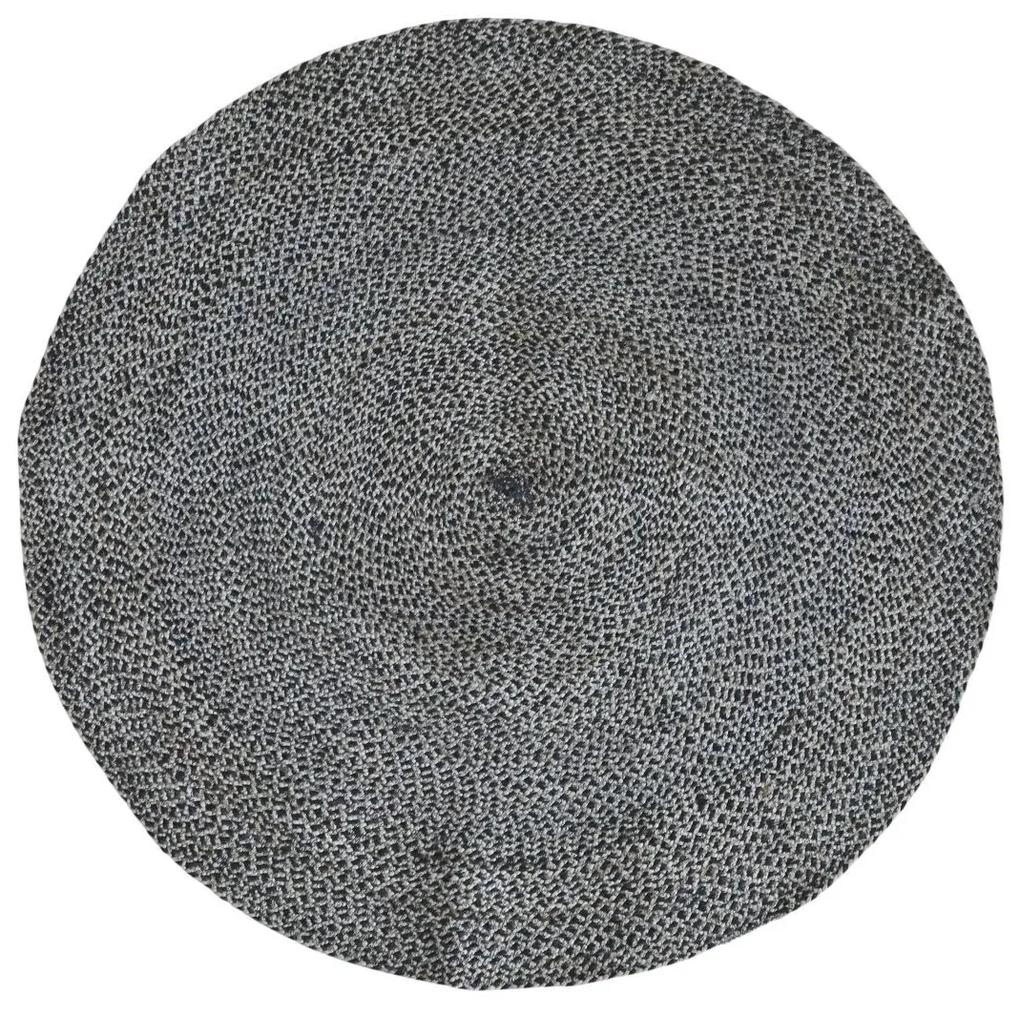 Prírodne - čierny okrúhly jutový koberec Bruno - Ø 120 cm