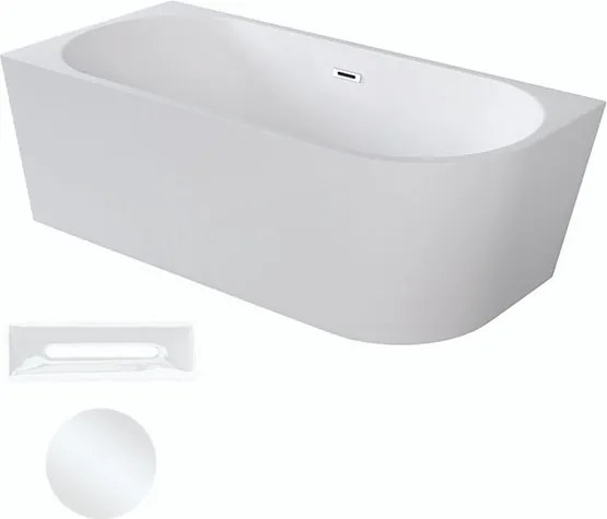 Besco Akrylátová voľne stojaca rohová vaňa Zoya 150x75 (170x80) biela BESCO-Typ výpuste: Click-Clack s prepadom, zlatá, BESCO-Rozmery: 150x75, BESCO-…