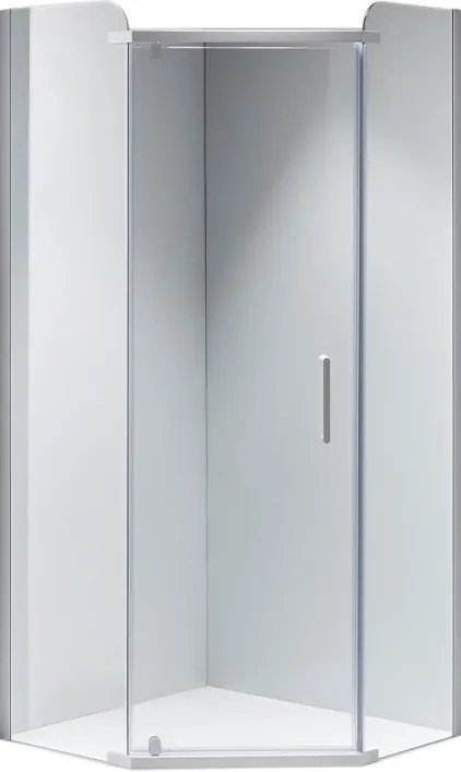 BPS-koupelny Päťuholníkový sprchový kút KZ91A WH 80x80 biela/transparent - bez vaničky
