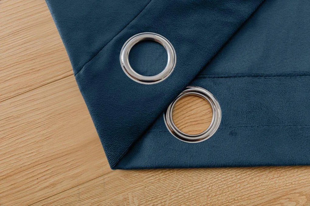 Petrolejový zatemňovací záves VELVET 140x270 cm Zavesenie: Riasiaca páska