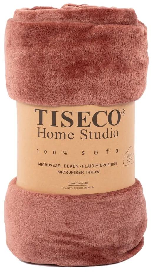 Ružová mikroplyšová deka Tiseco Home Studio, 220 x 240 cm