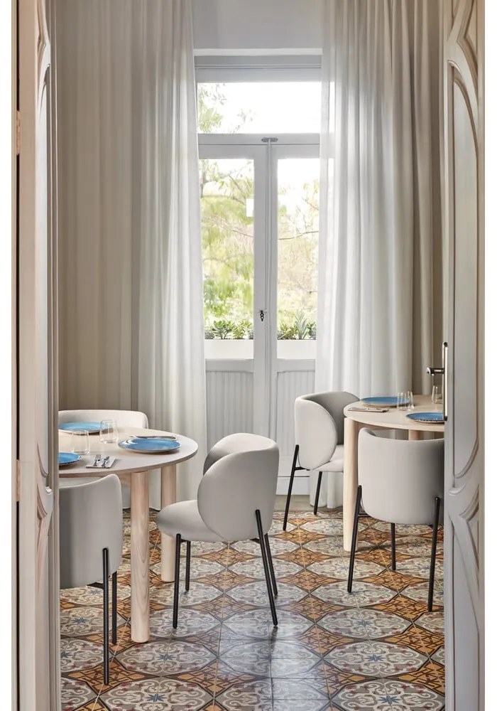 Svetlosivé čalúnené jedálenské kreslá v súprave 2 ks Mogi – Teulat